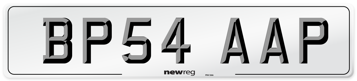 BP54 AAP Number Plate from New Reg